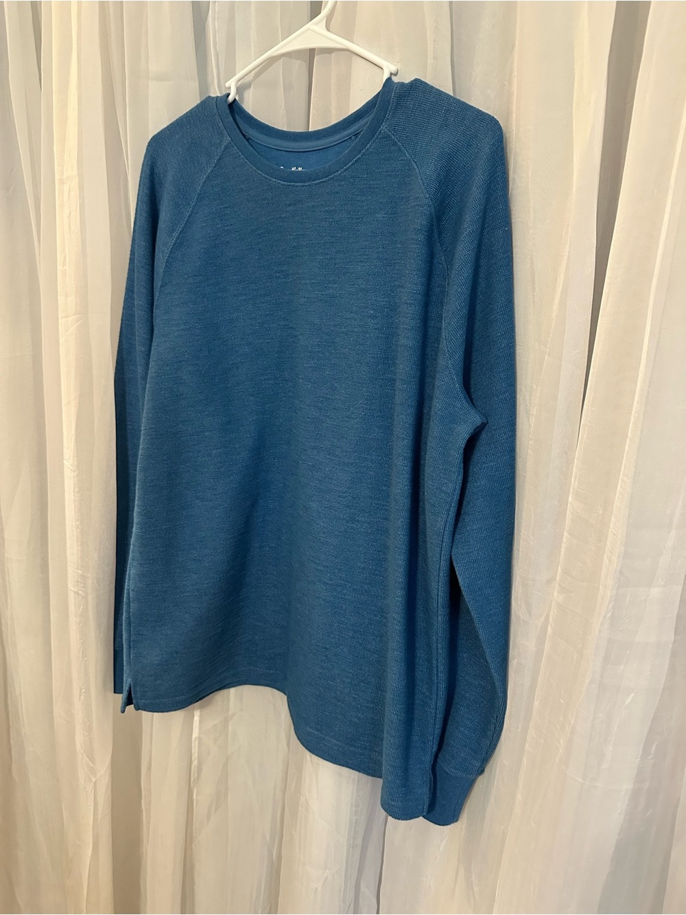 Goodfellow and Co Blue Crewneck Pullover waffle knit Sweater - Picture 2 of 6